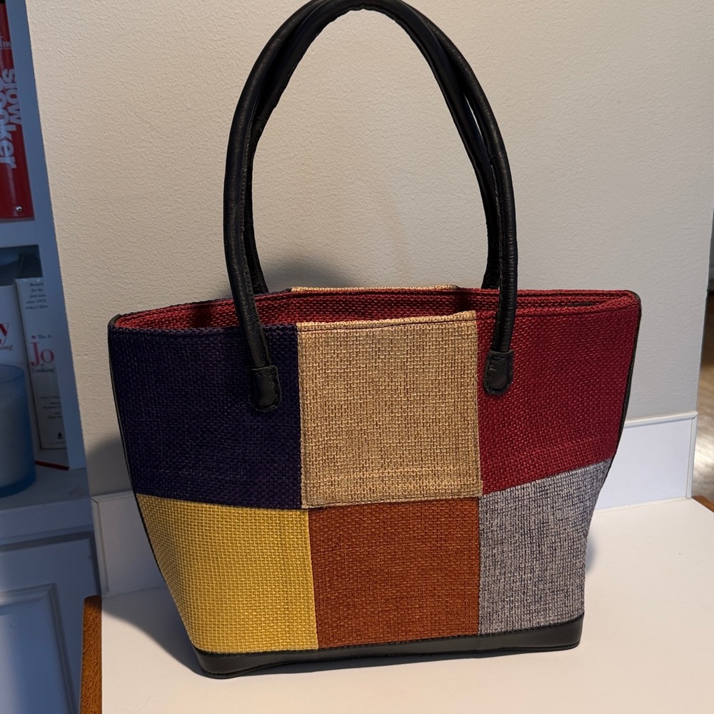 Authentic Ghanean Colorful Patchwork Tote Bag - image 2